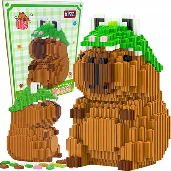 ostatní stavebnice Stavebnice Kapybara Krokodýl Konstrukční čepice Sada kostek Figurka 1723dílů