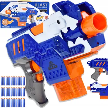 Dětská zbraň AUTOMATICKÁ PISTOLE PUŠKA NA PĚNOVÉ ŠIPKY SE ZÁSOBNÍKEM RAKETOMET