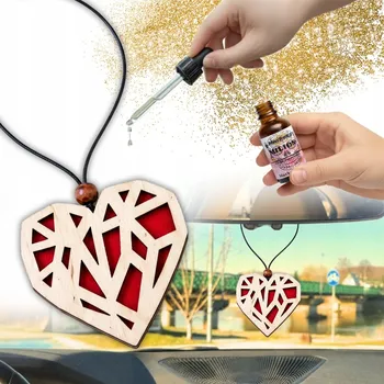 Vůně do auta Sada - Vůně do auta GEOMETRICKÉ SRDCE + parfém | Vůně