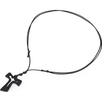 Náramek Dřevěný křížek na šňůrce, malé, 2 černá