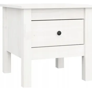 Konferenční stolek Stolek z masivního borovicového dřeva, bílý, 40 x 40 x 39 cm