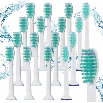 Náhradní hlavice k elektrickému kartáčku Hlavice na zubní kartáčky Philips náhradní 16 ks středně měkké, bílé