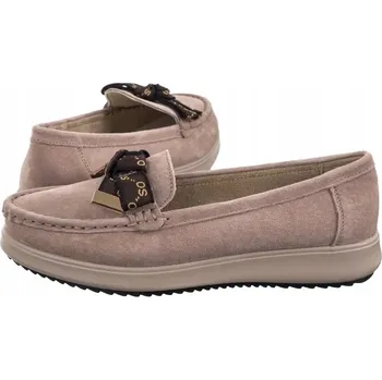 Dámské mokasíny FILIPPO DP6457 DÁMSKÉ POLOBOTKY MOKASÍNY Z SEMIŠOVÉ KŮŽE béžové 41 Béžová