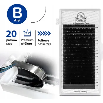 Umělé řasy Umělé řasy na pásku pro prodlužování, černé 0,10, Zakřivení B, 6 mm PLATINUM