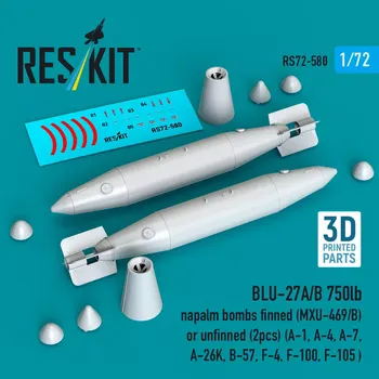 Plastikový model Reskit 1/72 BLU-27A/B 750lb napalm bombs finned/unfinned