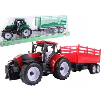 autíčko Traktor s valníkovým přívěsem - mix barev