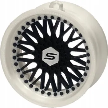 Přívěsek Přívěsek Slide Felga 10 White-Black 70 mm Přívěsek Na Klíče Vánoční koule