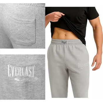 Bavlněné tepláky EVERLAST FRENCH TERRY vel. XXL šedý melanž