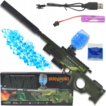 Dětská zbraň VELKÁ PUŠKA AUTOMATICKÁ ELEKTRICKÁ BROKOVNICE KULIČKY GEL-VODNÍ ORBEEZ