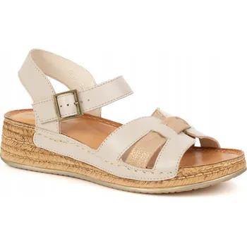 Dámské sandále Dámské kožené sandály Wasak 0719W béžové, velikost 36