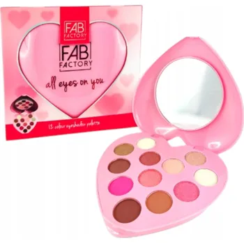 Make-up Paletka na make-up sada očních stínů ve tvaru Srdce 12 barev FAB FACTORY