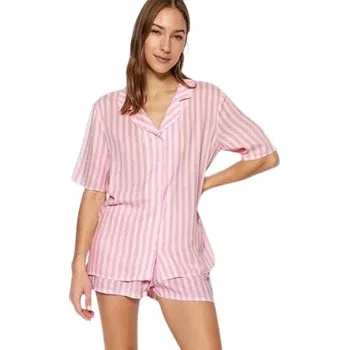 Dámské noční prádlo Trendyol dámské pyžamo viskóza růžové velikost 34
