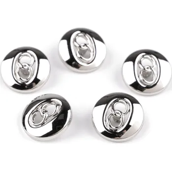 Knoflík Kovový knoflík velikost 28"; 36", malé, 3 (36") nikl