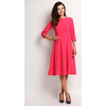Dámské šaty Rozšířené midi šaty, růžové - XL