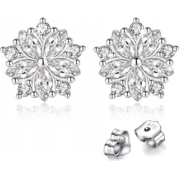 Náušnice NÁUŠNICE PEcky s Zirkony Kytičky Puzety