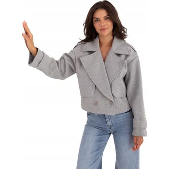 Dámský kabát Rue Paris dámský kabát šedý trenčkot bez kapuce 217555 univerzální velikost