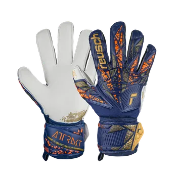 Brankářské rukavice Reusch Attrakt Grip modrá/zlatá UK 9