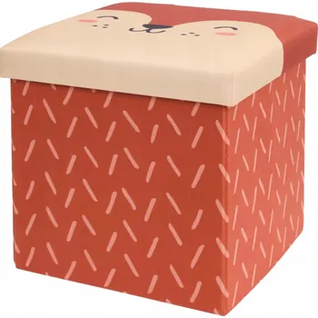 Úložný box VELKÝ ÚLOŽNÝ BOX NA HRAČKY S VÍKEM PRO DĚTI ČTVERCOVÝ LIŠKA 30X30