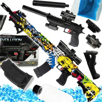 Dětská zbraň Puška Skleplolki automatická 2v1 na gelové kuličky vícebarevná