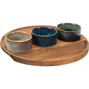 Misky TALÍŘ miska na pochutiny, předkrmy, tapas, omáčky, dipy, miska na dip, prkénko