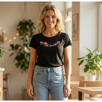 Dámské tričko Dámské triko ALTISPORT ALW116122 ČERNOČERVENÁ S