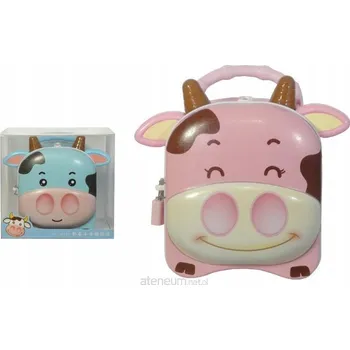 Pokladnička Pokladnička s visacím zámkem a držadlem, motiv kráva - MIX barev