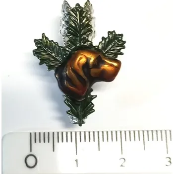 Odznak Touleček, úlomek, hlava psa - barevný