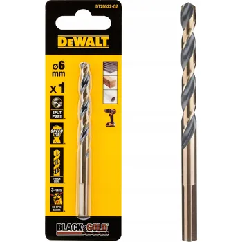 Vrták Vrták do kovu DeWalt DT20522 , 6x93 mm, černé zlato