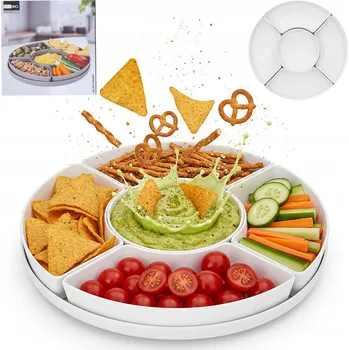 Talíř Servírovací talíř na chuťovky, dělený, bílý, 29 cm