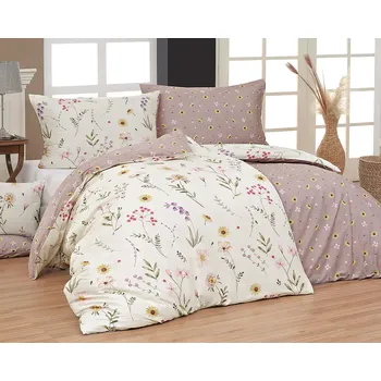 Povlečení Povlečení Matějovský PRIMAVERA, květinový vzor, starorůžové, bavlněný satén, digitál, 140x220cm + 70x90cm