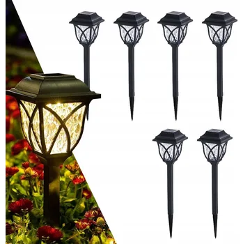 Venkovní osvětlení 6 kusů SOLÁRNÍ ZAHRADNÍ LAMPA LED SLOUPEK SOLÁRNÍ LAMPY DO ZAHRADY ZAPICHOVACÍ