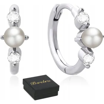 Náušnice Stříbrné náušnice ZKOUŠKA 925 KOLEČKA se Zirkony a perlou STŘÍBRO KOLEČKA Dámské