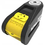OXFORD Zámek kotoučové brzdy s alarmem ALPHA XA14 ČERNÁ/ŽLUTÁ (Čep 14 mm)