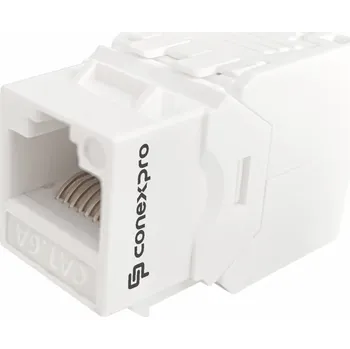 Síťový kabel Conexpro beznástrojový keystone UTP, CAT6A, bílý (KS-6A-UTP-TL)