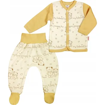 SOUPRAVA KABÁTEK + POLODUPAČKY MEDVÍDCI Béžová 62 KLEKLE