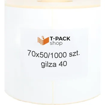 Samolepící etiketa Termální etikety 70x50 mm 1000 ks, bílé, návin 40 mm