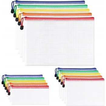 15x EXTRA Zesíťovaná taška/pouzdro ZIPP BAG na zip A4 A5 A6 Mix barev, zesílená