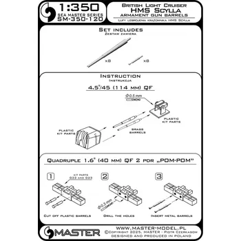 Plastikový model Master 1/350 HMS Scylla armament barrels, 16 pcs. (TRUMP)