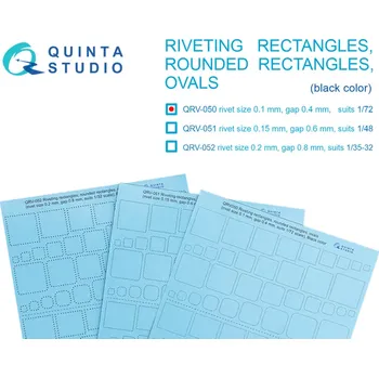 Plastikový model Quinta studio 1/72 Riveting (0.10 mm, gap 0.4 mm, 1/72) BLACK