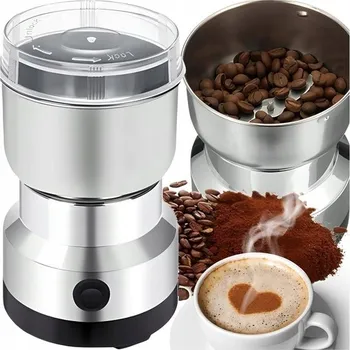 Kuchyňský mlýnek Elektrický mlýnek stříbrný 150 W na kávu, koření, ořechy, 30 g