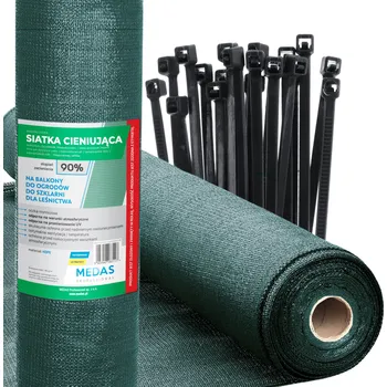 zahradní zástěna Stínící tkanina Medas 1,5 m x 50 m zelená, 90% zastínění, UV ochrana