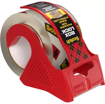 Lepicí páska 3M Scotch Box Lock silná balicí páska, včetně odvíječe, 48 mm x 20,3 m