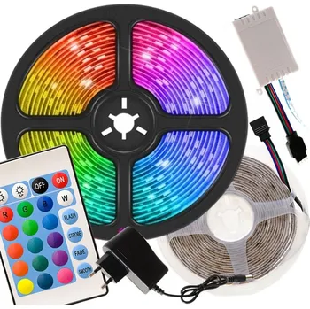 LED páska SADA LED pásek RGB IP65 5 m + Dálkový Ovladač 24 + Napájecí zdroj