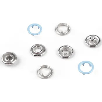 Knoflíky stiskací Roland Baby Ø10 mm na slabé látky, barevný lak, malé, 3 modrá světlá