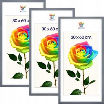 Obraz Sada 3 ks fotorámečků 30 x 60 cm tyrkysových, dřevěných