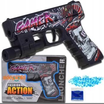 Dětská zbraň MANUÁLNÍ PISTOLE NA MĚKKÉ GELOVÉ KULIČKY BEZPEČNÁ PRO DĚTI HRAČKA