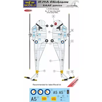 Plastikový model LF model 1/72 Decals H-19A Chicksaw in SAAF service