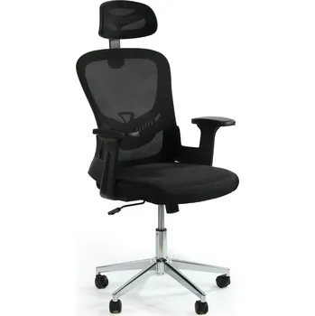 Ergonomická kancelářská židle V3-2 s pohyblivou bederní opěrkou, černá