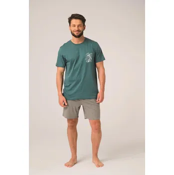Pánské pyžamo Key MNS 741 A26 cr/r M-2XL mořsky šedá XL