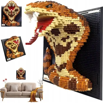 ostatní stavebnice Stavebnice 1533 dílků Had Model Vzdělávací ABS Plast Hračka